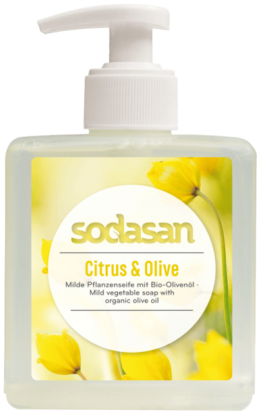 Bio Pflanzenölseife LIQUID Citrus Olive im Pumpspender